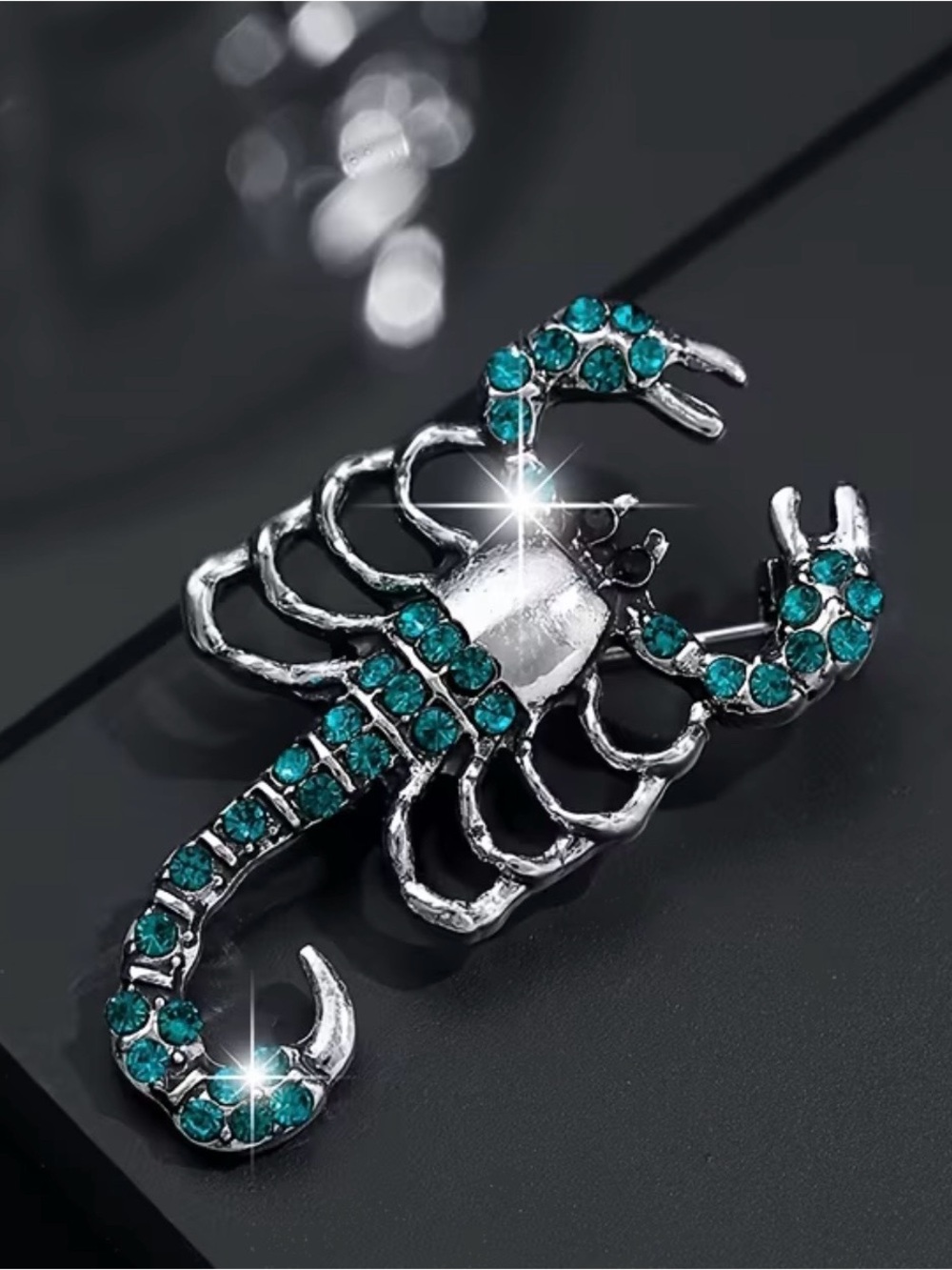 Crystal Scorpion Brooch Pin